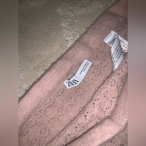 Zara knit sweater midi skirt blush M winter spring elastic waist boho winter - Picture 6 of 6